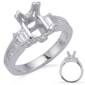 White Gold Pave Engagement Ring