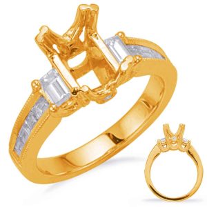 Yellow Gold Pave Engagement Ring