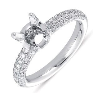 White Gold Pave Engagement Ring