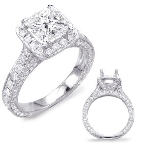 White Gold Pave Engagement Ring