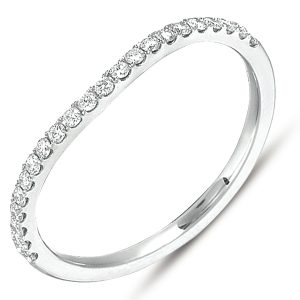 White Gold Diamond Curved Band