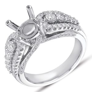 White Gold Pave Engagement Ring