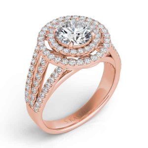 Rose Gold Pave Engagement Ring