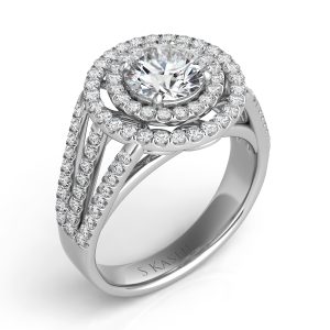 White Gold Pave Engagement Ring