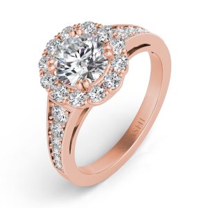 Rose Gold Halo Engagement Ring
