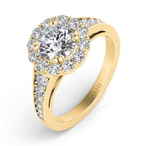 Yellow Gold Halo Engagement Ring
