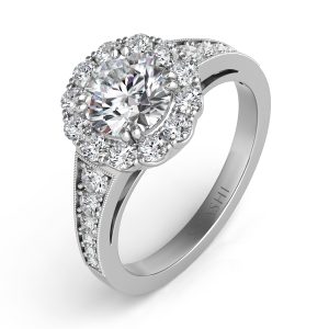 Platinum Halo Engagement Ring