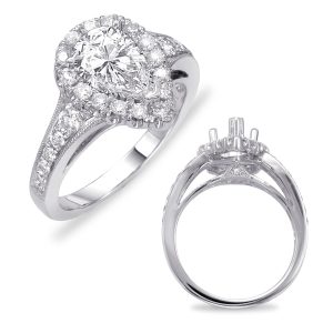 White Gold Halo Engagement Ring