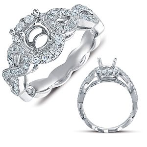 White Gold Pave Engagement Ring