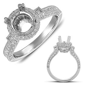White Gold Pave Engagement Ring