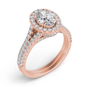 Rose Gold Pave Engagement Ring
