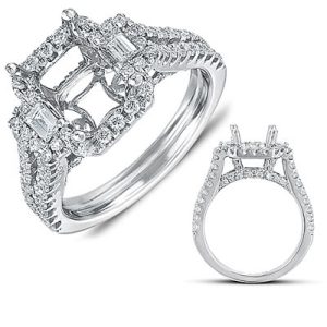White Gold Pave Engagement Ring
