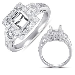 White Gold Pave Engagement Ring