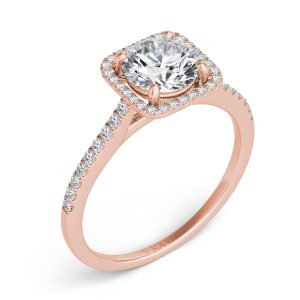 Rose Gold Halo Engagement Ring