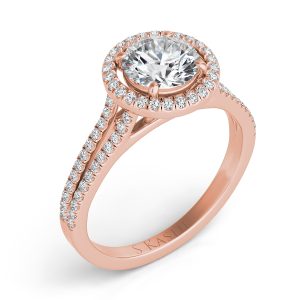 Rose Gold Halo Engagement Ring