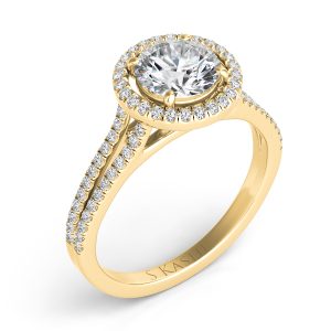 Yellow Gold Halo Engagement Ring