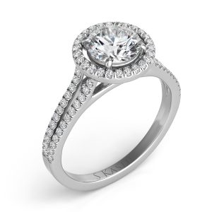 Palladium Halo Engagement Ring