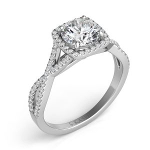 White Gold Halo Engagement Ring White Gold Halo Engagement Ring