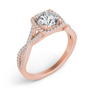 Rose Gold Halo Engagement Ring
