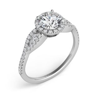 White Gold Halo Engagement Ring White Gold Halo Engagement Ring