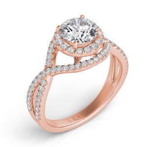 Rose Gold Halo Engagement Ring