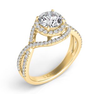 Yellow Gold Halo Engagement Ring