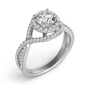 Platinum Halo Engagement Ring