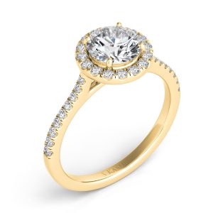 Yellow Gold  Halo Engagement Ring