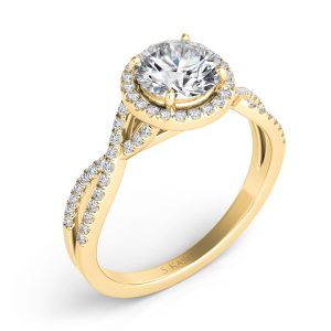 Yellow Gold Halo Engagement Ring