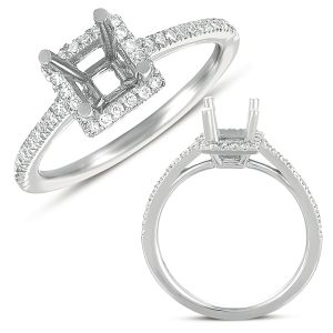 White Gold Halo Engagement Ring