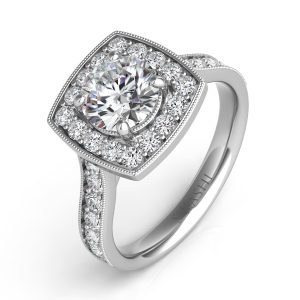 Platinum Halo Engagement Ring