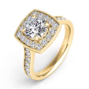 Yellow Gold Halo Engagement Ring