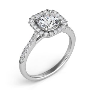 White Gold Halo Engagement Ring White Gold Halo Engagement Ring