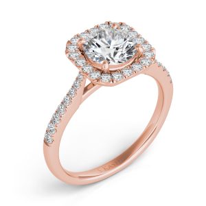 Rose Gold Halo Engagement Ring