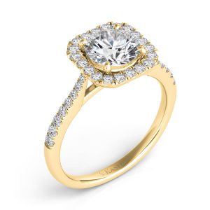 Yellow Gold Halo Engagement Ring