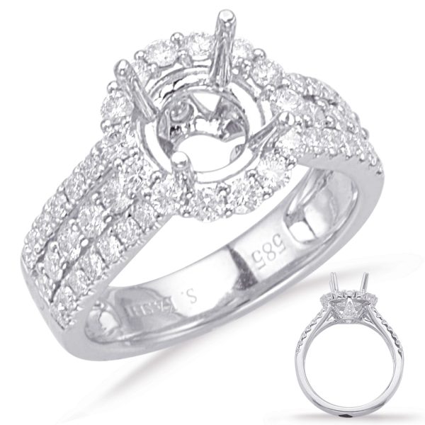 White Gold Halo Engagement Ring