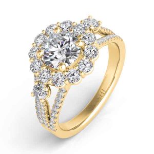 Yellow Gold Halo Engagement Ring