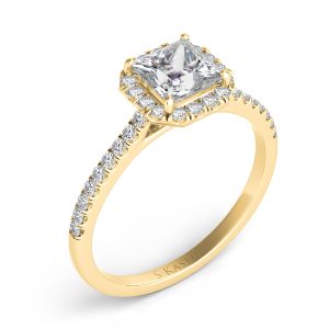Yellow Gold Halo Engagement Ring