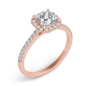Rose Gold Halo Engagement Ring