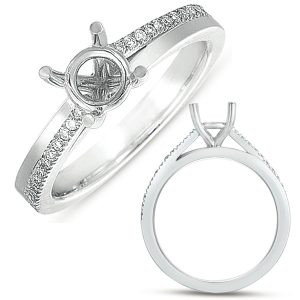 White Gold Engagement Ring 3/4ct Center White Gold Engagement Ring 3/4ct Center