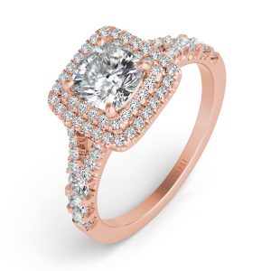 Rose Gold Pave Engagement Ring
