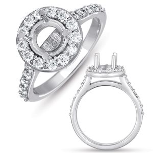 White Gold Halo Engagement Ring White Gold Halo Engagement Ring