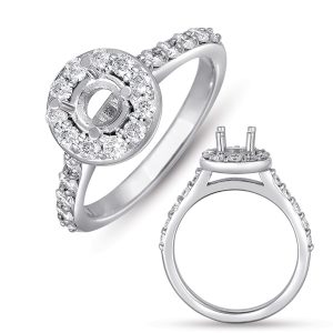 White Gold Halo Engagement Ring White Gold Halo Engagement Ring