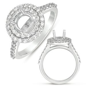 White Gold Halo Engagement Ring