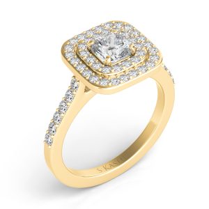 Yellow Gold Halo Engagement Ring