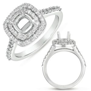 Platinum Halo Engagement Ring