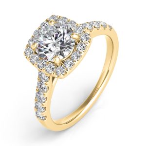 Yellow Gold Halo Engagement Ring
