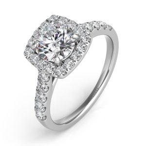 White Gold Halo Engagement Ring White Gold Halo Engagement Ring