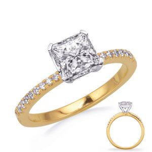 Yellow & White Gold Engagement Ring. Yellow & White Gold Engagement Ring.