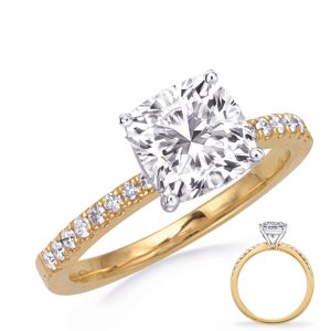 Yellow & White Gold Engagement Ring. Yellow & White Gold Engagement Ring.